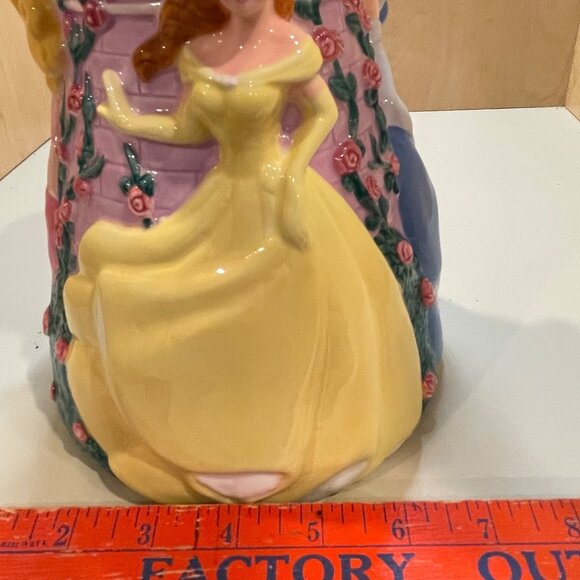 Disney Princess Ceramic Castle Coin Bank Featuring Belle Cinderella & Aurora Mul - Picture 11 of 11